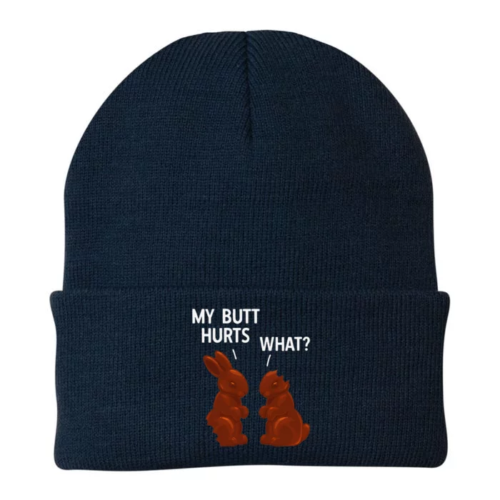 My Butt Hurts Chocolate Bunny Funny Easter Knit Cap Winter Beanie