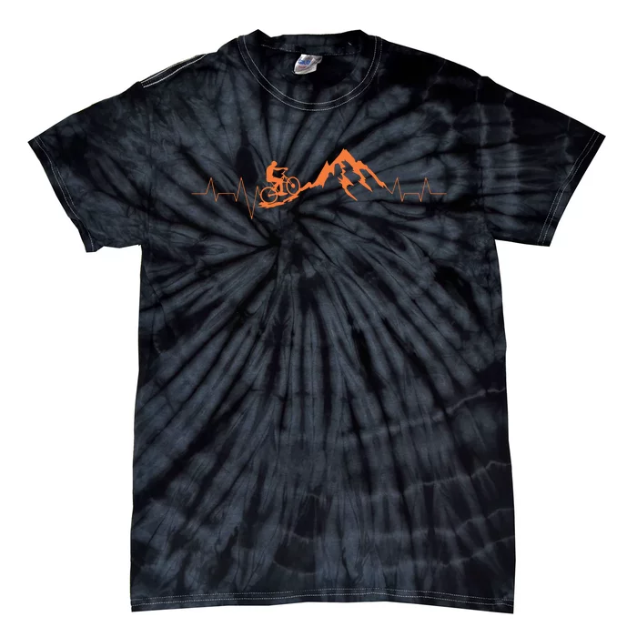 Mountain Bike Heartbeat Cute Bike Heartbeat Tee Gift Tie-Dye T-Shirt