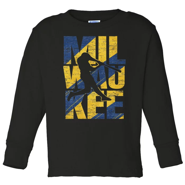 Milwaukee Baseball Home Run Toddler Long Sleeve Shirt