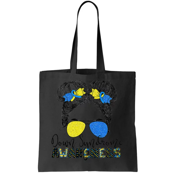 Messy Bun Hair Down Syndrome Awareness Tote Bag