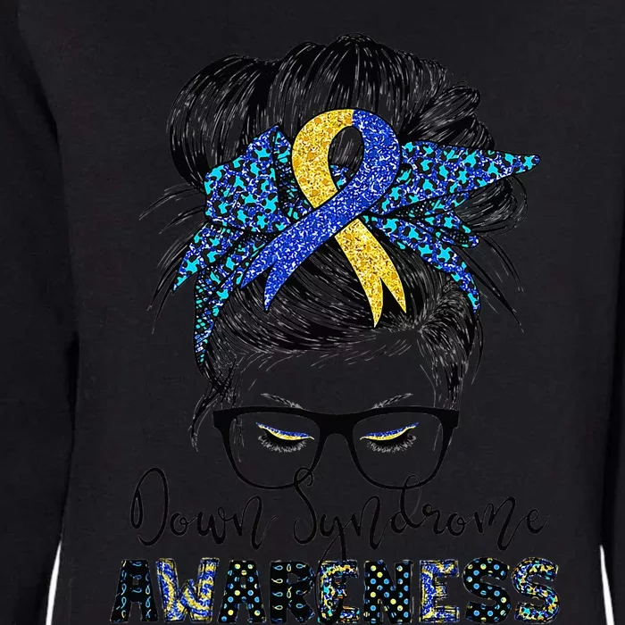 Messy Bun Hair Down Syndrome Awareness Mom Womens California Wash Sweatshirt