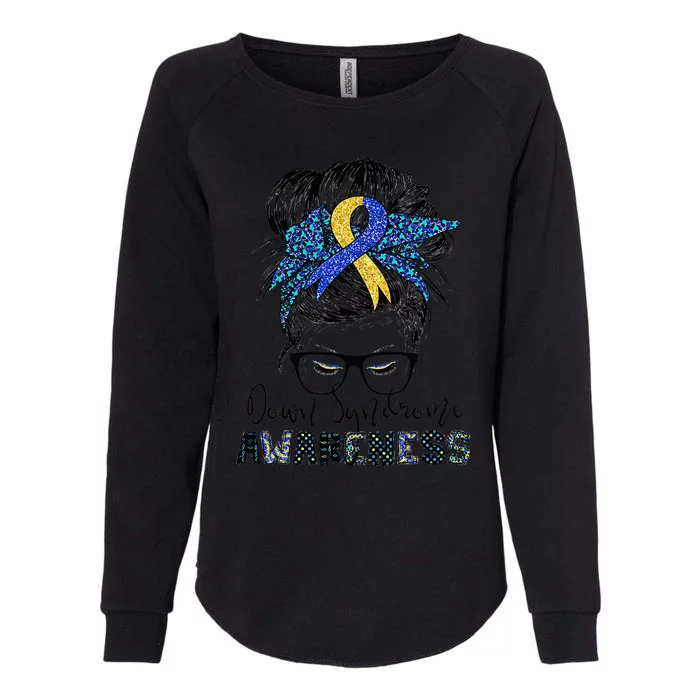 Messy Bun Hair Down Syndrome Awareness Mom Womens California Wash Sweatshirt