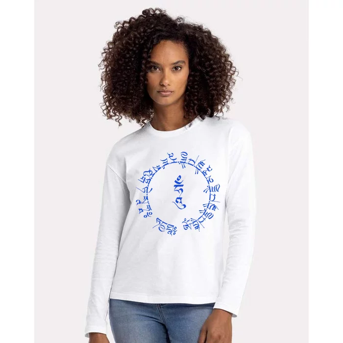 Medicine Buddha Healing Mantra Tibetan Buddhist Yoga Womens Cotton Relaxed Long Sleeve T-Shirt