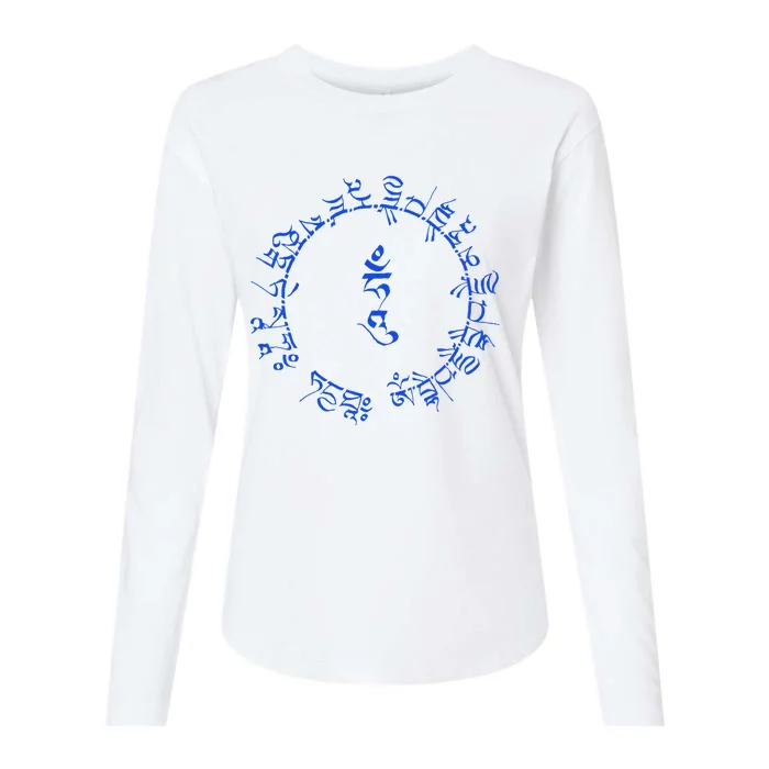 Medicine Buddha Healing Mantra Tibetan Buddhist Yoga Womens Cotton Relaxed Long Sleeve T-Shirt