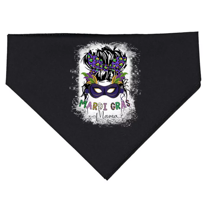 Messy Bun Hair Glasses New Orleans Carnival Mardi Gras Mama USA-Made Doggie Bandana