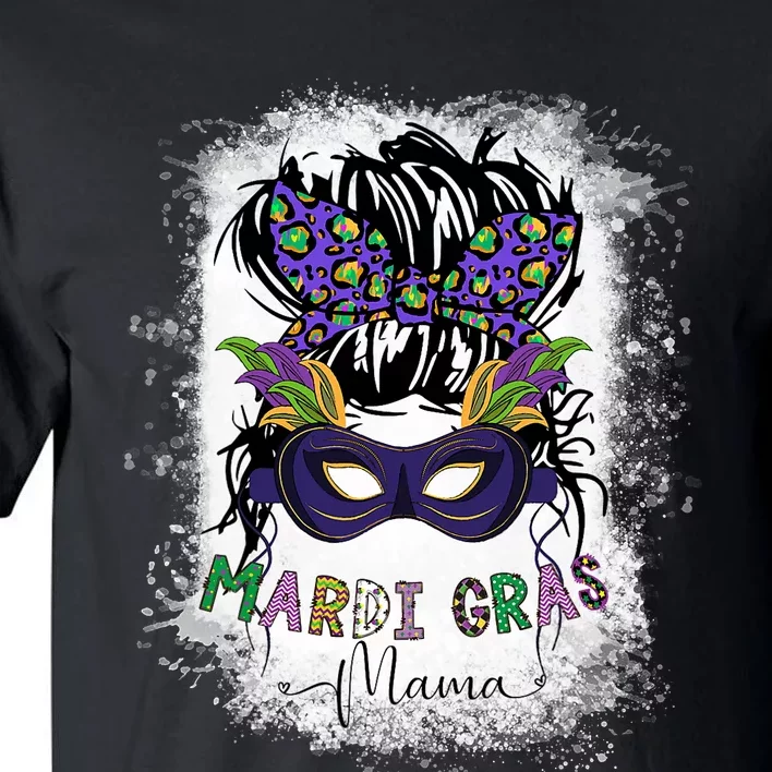 Messy Bun Hair Glasses New Orleans Carnival Mardi Gras Mama Tall T-Shirt