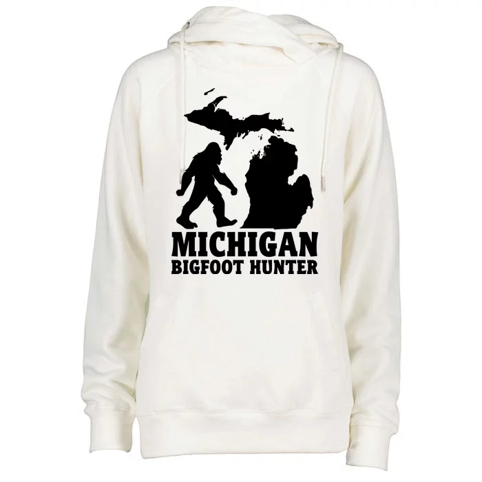 Michigan Bigfoot Hunter Womens Funnel Neck Pullover Hood