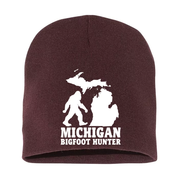 Michigan Bigfoot Hunter Short Acrylic Beanie