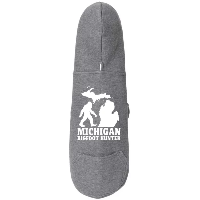 Michigan Bigfoot Hunter Doggie 3-End Fleece Hoodie