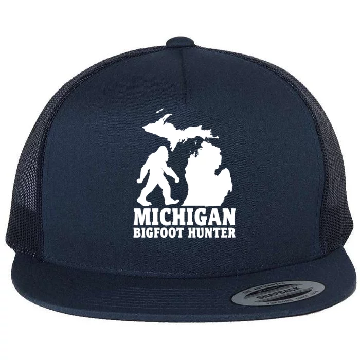 Michigan Bigfoot Hunter Flat Bill Trucker Hat