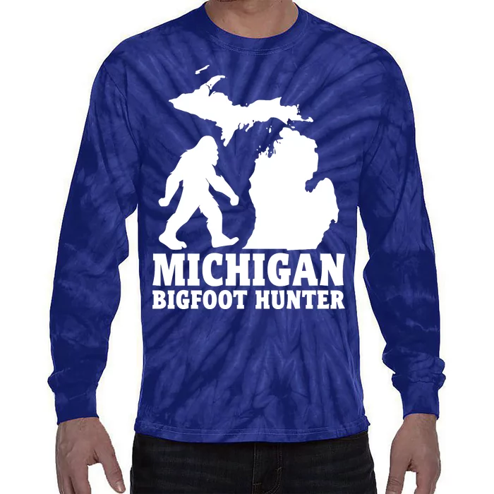 Michigan Bigfoot Hunter Tie-Dye Long Sleeve Shirt