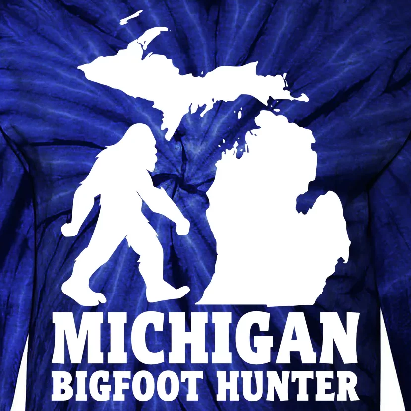 Michigan Bigfoot Hunter Tie-Dye Long Sleeve Shirt