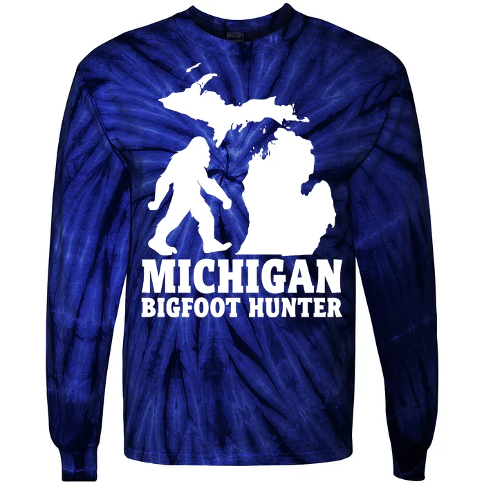 Michigan Bigfoot Hunter Tie-Dye Long Sleeve Shirt