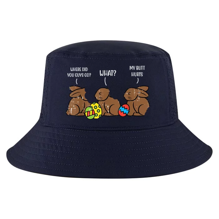 My Butt Hurts Funny Bitten Chocolate Bunny Easter Cool Comfort Performance Bucket Hat