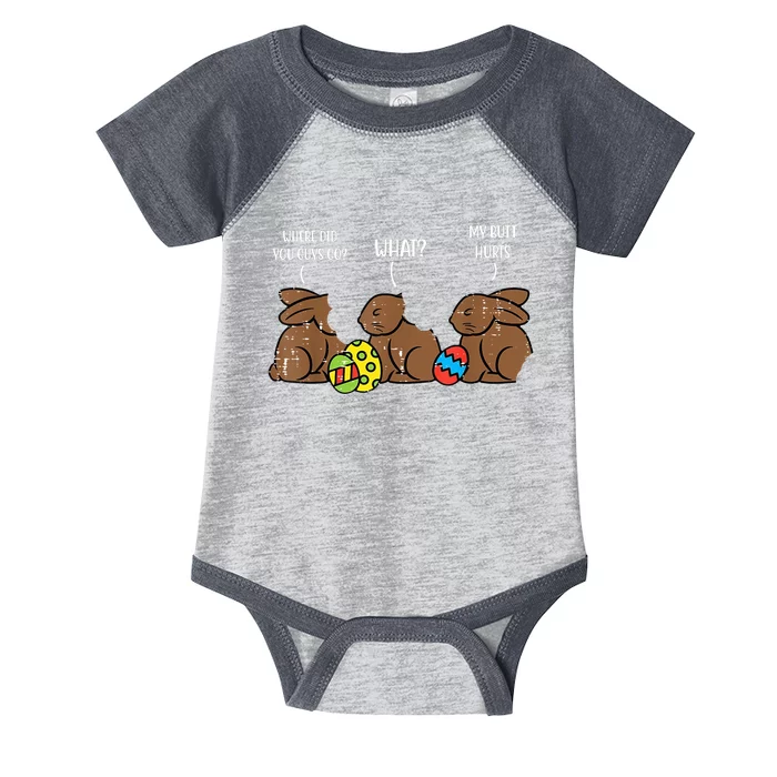 My Butt Hurts Funny Bitten Chocolate Bunny Easter Infant Baby Jersey Bodysuit