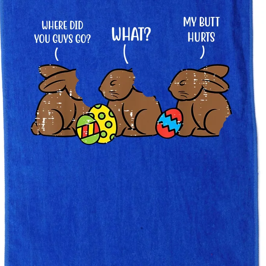 My Butt Hurts Funny Bitten Chocolate Bunny Easter Platinum Collection Golf Towel