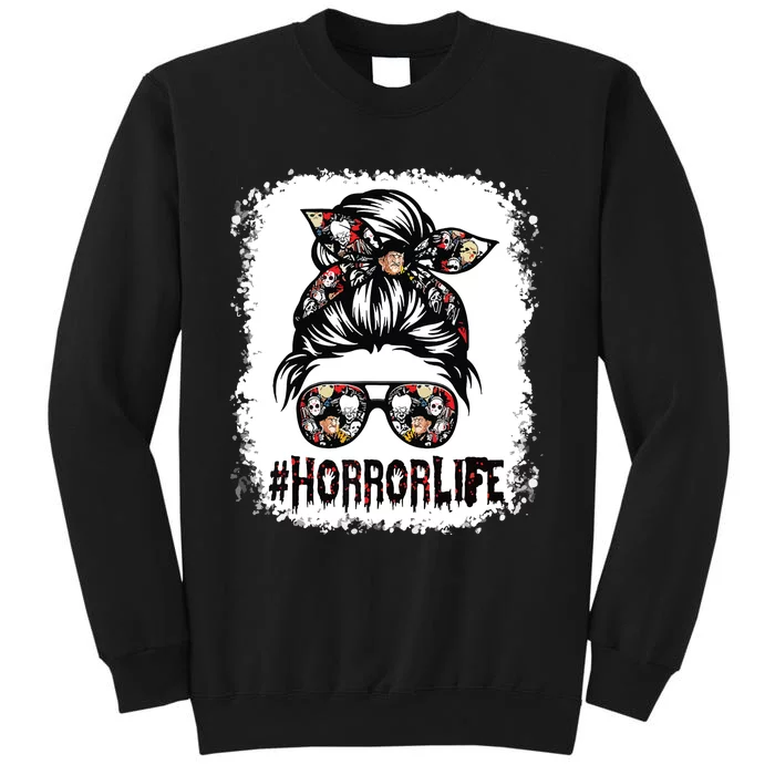 Messy Bun Horror Life Horror Movie Horror Mom Halloween Sweatshirt