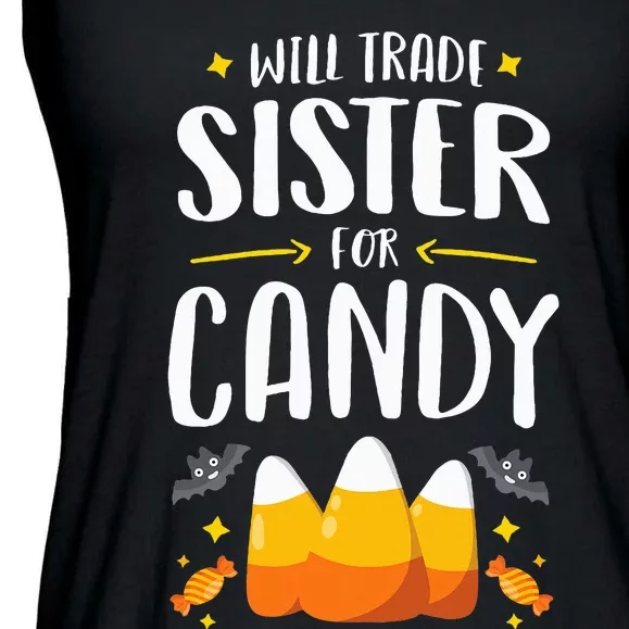 Matching Brother Halloween Will Trade Sister For Candy Ladies Essential Flowy Tank