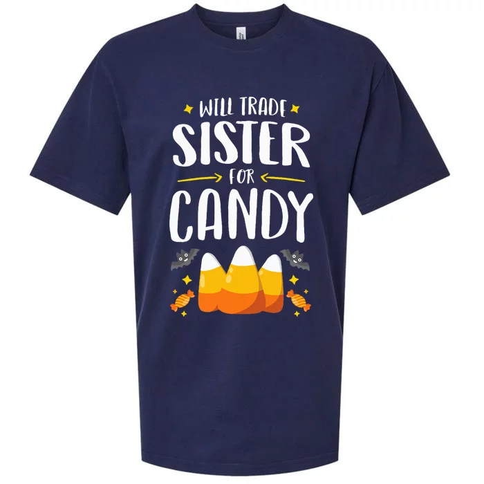 Matching Brother Halloween Will Trade Sister For Candy Sueded Cloud Jersey T-Shirt