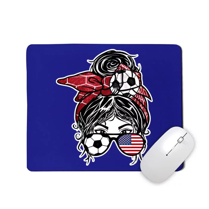 Messy Bun Hair American Soccer America Jersey Football Meaningful Gift Mousepad