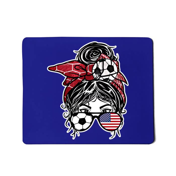 Messy Bun Hair American Soccer America Jersey Football Meaningful Gift Mousepad