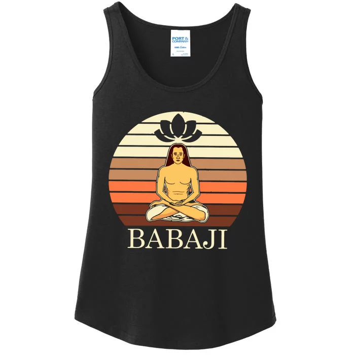 Mahavatar Babaji Hinduism Buddha Peace Master Fitness Poses Hoodie Ladies Essential Tank