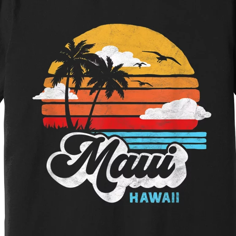 Maui Beach Hawaii Vintage Surf Premium T-Shirt