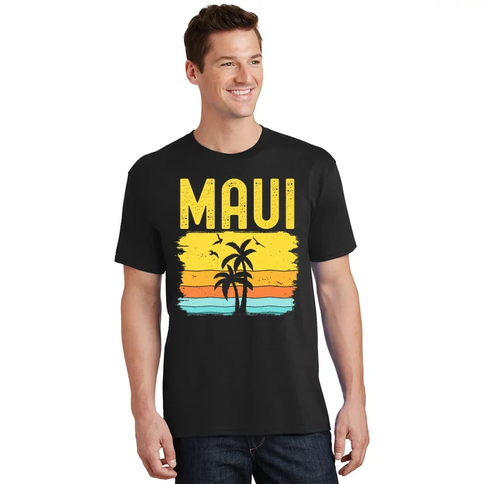 Maui Beach Hawaii Summer Vacation Hawaiian Sunset Vintage T-Shirt