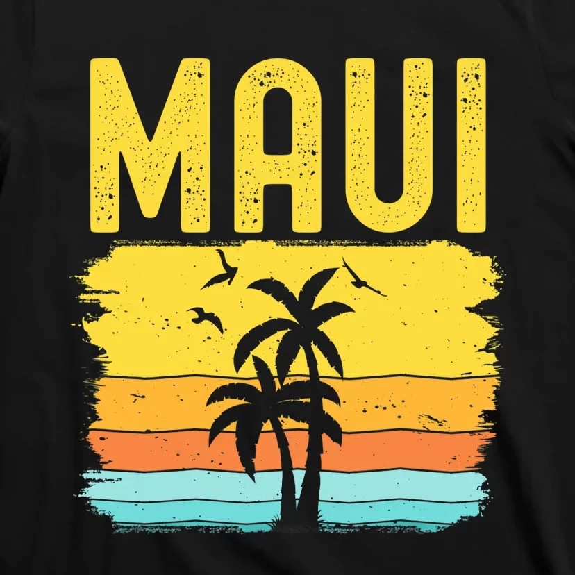 Maui Beach Hawaii Summer Vacation Hawaiian Sunset Vintage T-Shirt