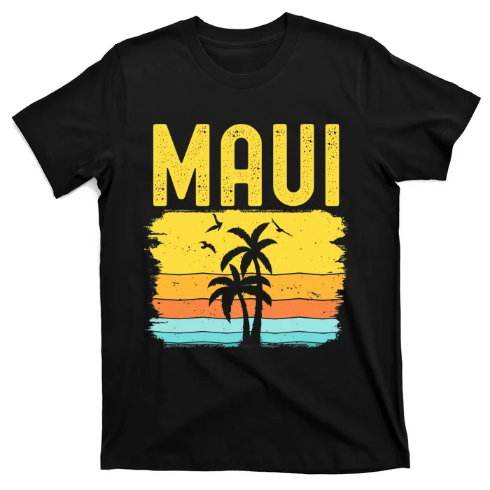 Maui Beach Hawaii Summer Vacation Hawaiian Sunset Vintage T-Shirt