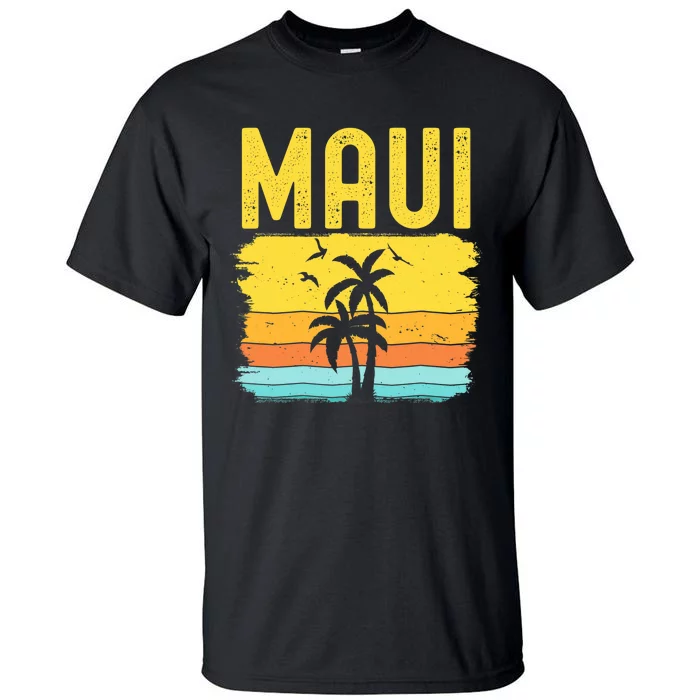 Maui Beach Hawaii Summer Vacation Hawaiian Sunset Vintage Tall T-Shirt