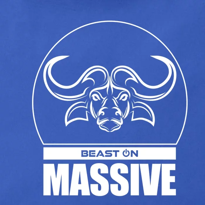 Massive Bull Head Beast Gym Fitness Training Workout Gains Gift Zip Tote Bag