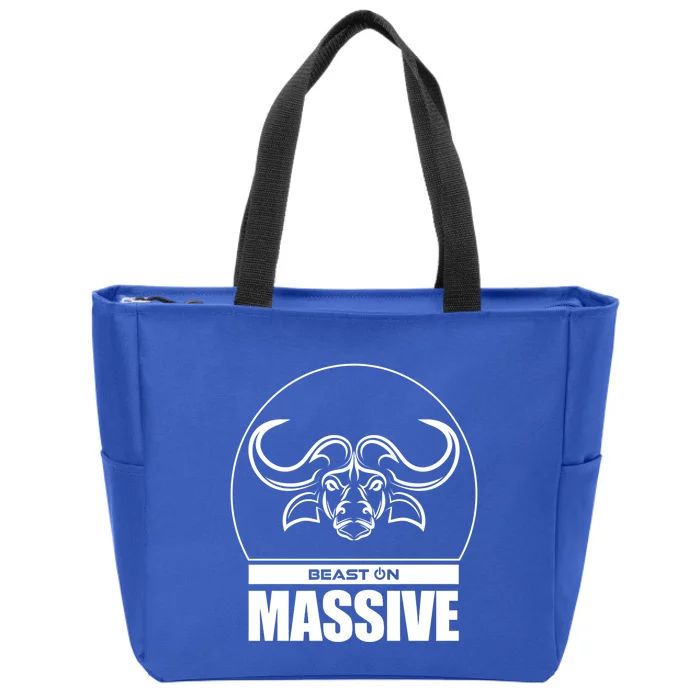 Massive Bull Head Beast Gym Fitness Training Workout Gains Gift Zip Tote Bag