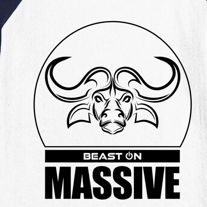 Massive Bull Head Beast Gym Fitness Training Workout Gains Gift Baseball Sleeve Shirt