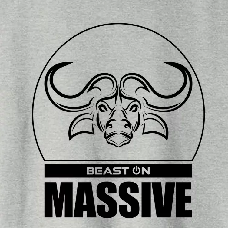 Massive Bull Head Beast Gym Fitness Training Workout Gains Gift Women's Crop Top Tee