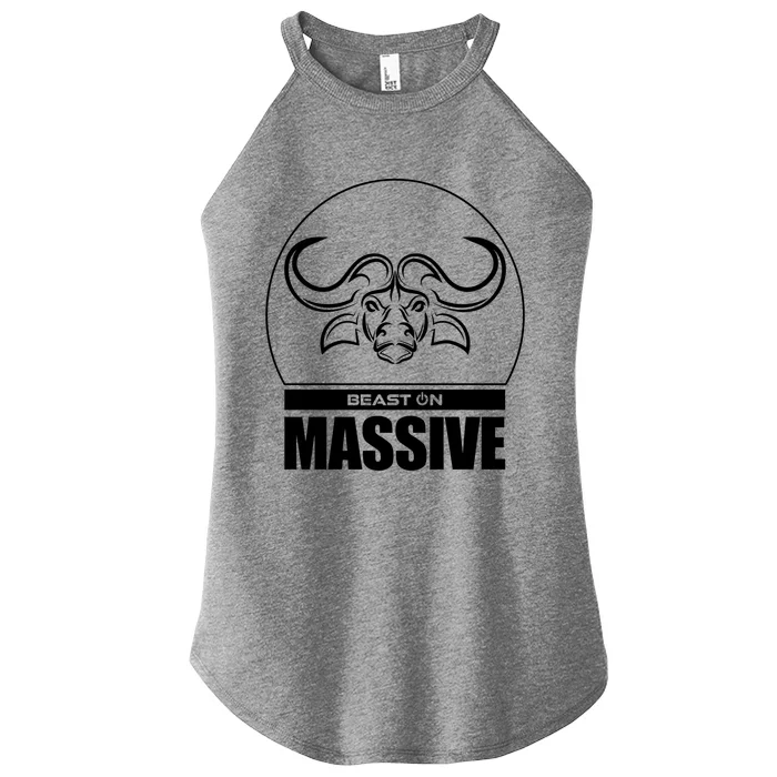 Massive Bull Head Beast Gym Fitness Training Workout Gains Gift Women’s Perfect Tri Rocker Tank