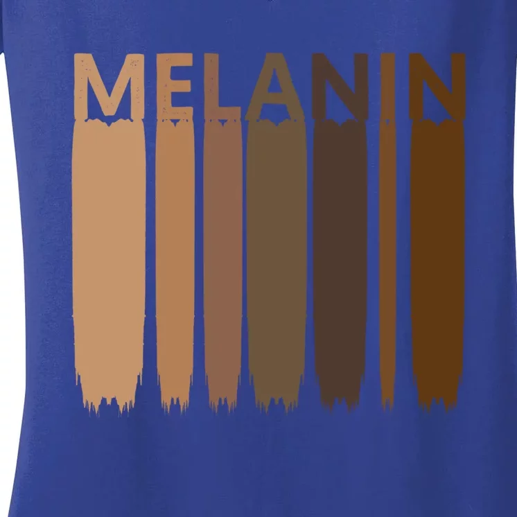 Melanin Black History Month Afrocentric Black Pride Cool Gift Women's V-Neck T-Shirt