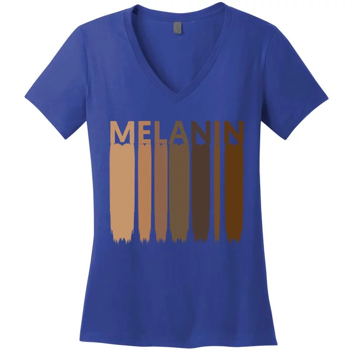 Melanin Black History Month Afrocentric Black Pride Cool Gift Women's V-Neck T-Shirt