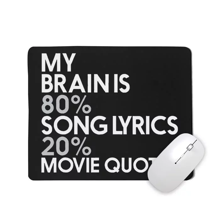 My Brain Is 80 Song Lyrics 20 Movie Quotes Music Film Mousepad