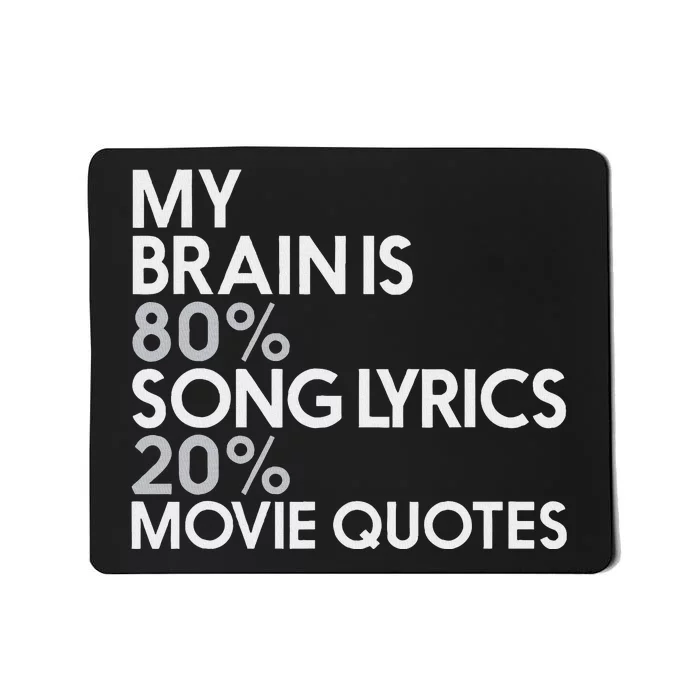 My Brain Is 80 Song Lyrics 20 Movie Quotes Music Film Mousepad