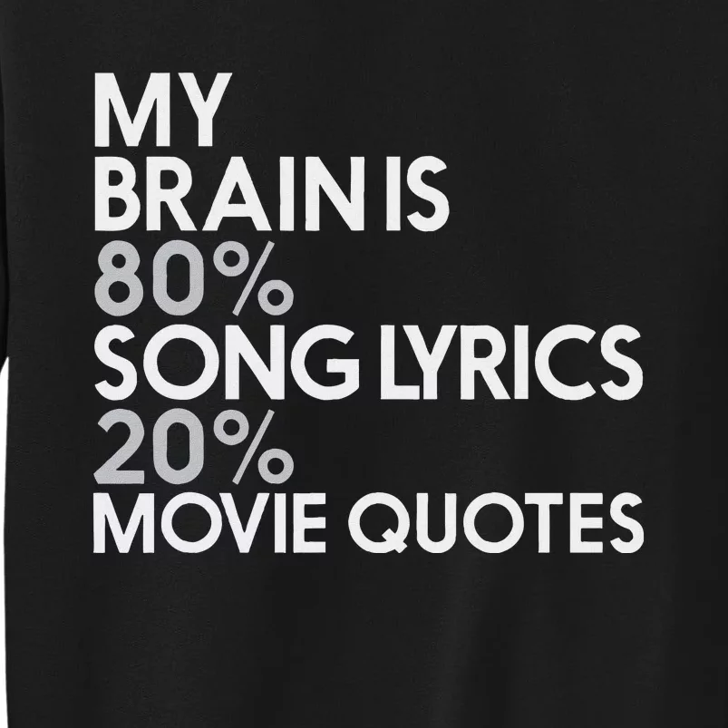 My Brain Is 80 Song Lyrics 20 Movie Quotes Music Film Tall Sweatshirt