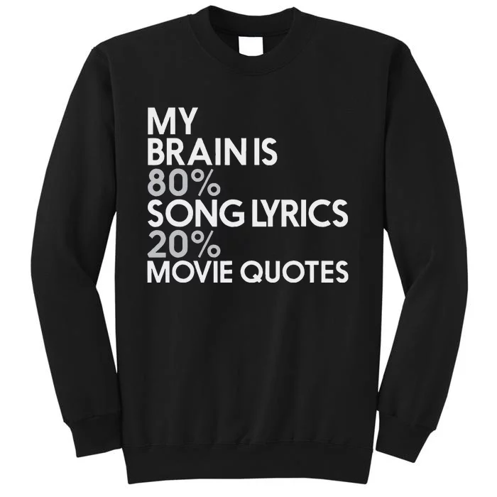 My Brain Is 80 Song Lyrics 20 Movie Quotes Music Film Tall Sweatshirt