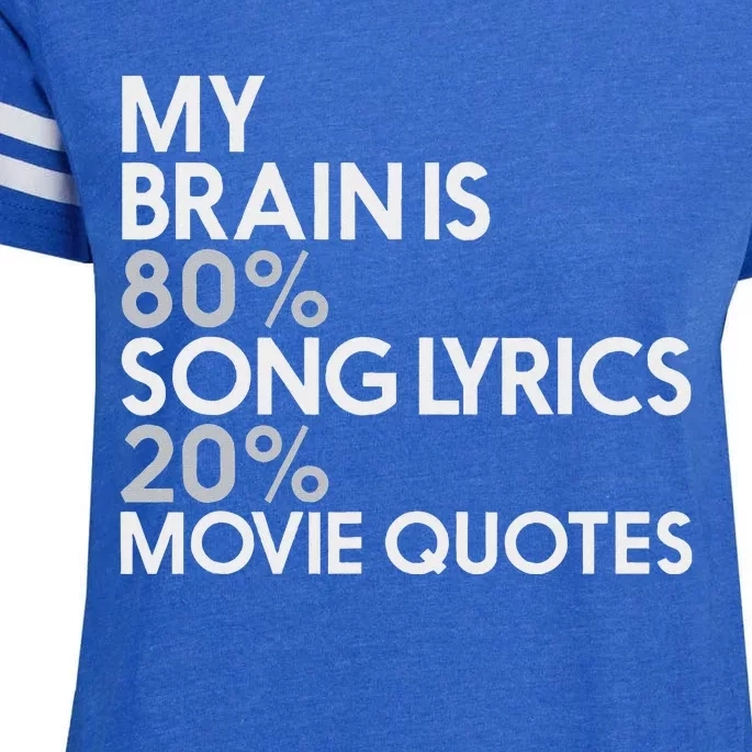 My Brain Is 80 Song Lyrics 20 Movie Quotes Music Film Enza Ladies Jersey Football T-Shirt