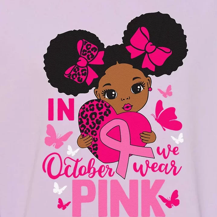 Messy Bun In October We Wear P.Ink Breast Cancer Black Gift Garment-Dyed Sweatshirt