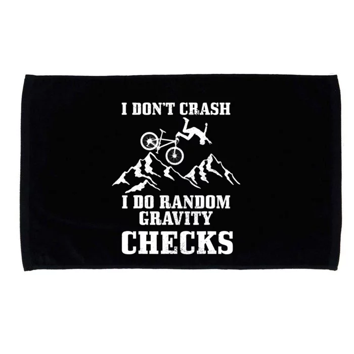 Mountain Bike I Don't Crash Do Random Gravity Checks Funny Microfiber Hand Towel