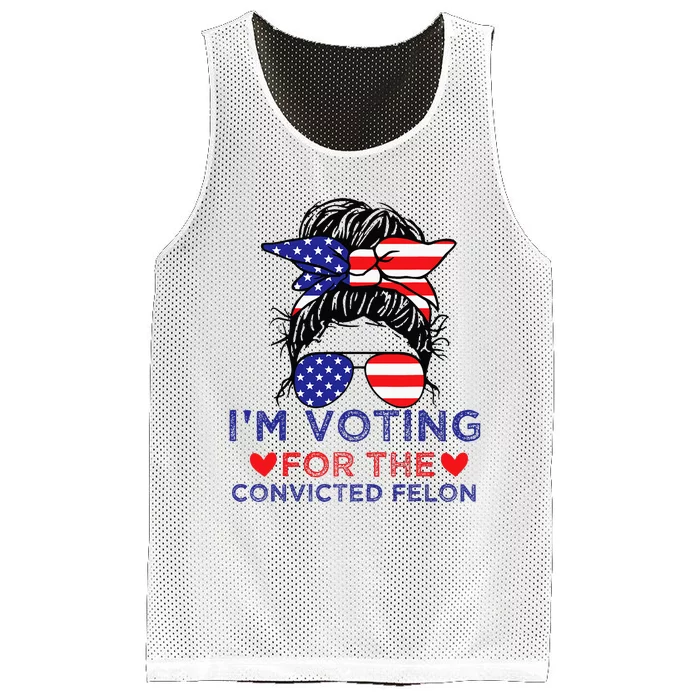 Messy Bun IM Voting For The Convicted Felon Mesh Reversible Basketball Jersey Tank