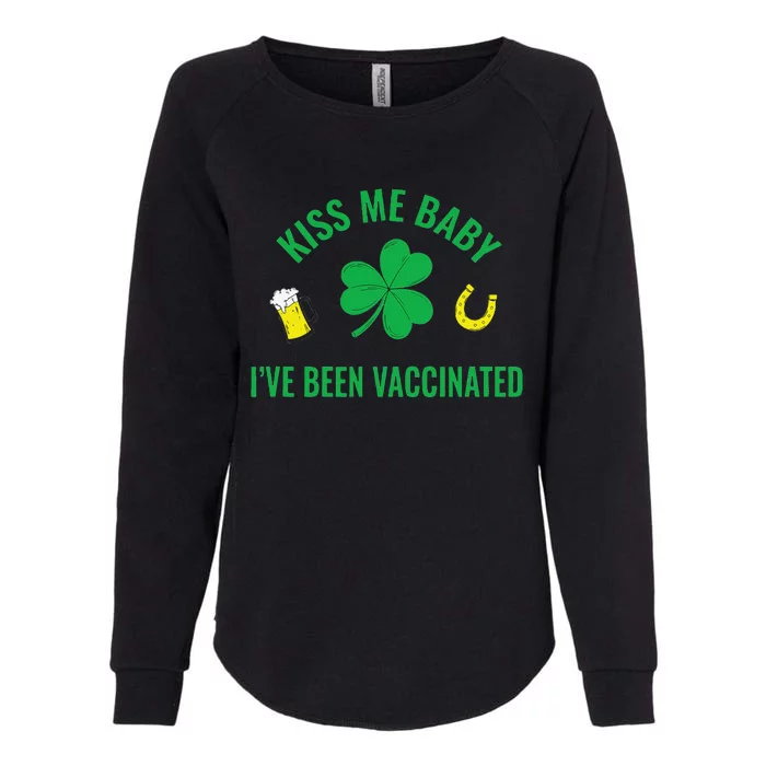 Me Baby I've Been Vaccinated Fun Beer Lucky Horseshoe Womens California Wash Sweatshirt