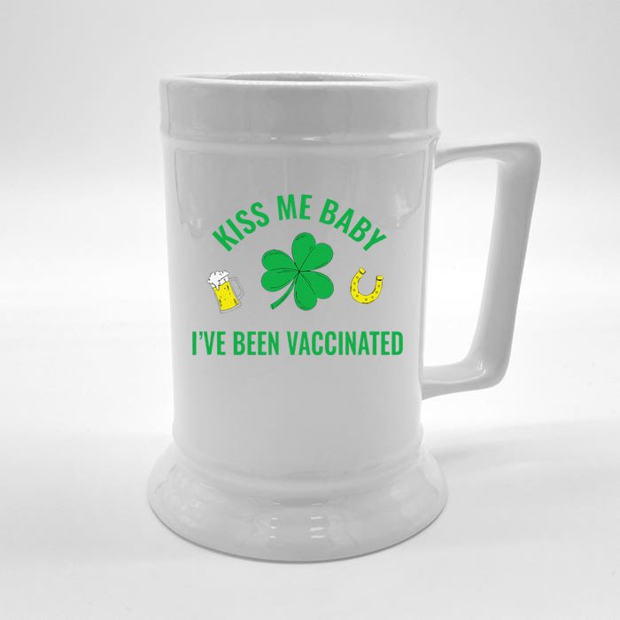 Me Baby I've Been Vaccinated Fun Beer Lucky Horseshoe Front & Back Beer Stein