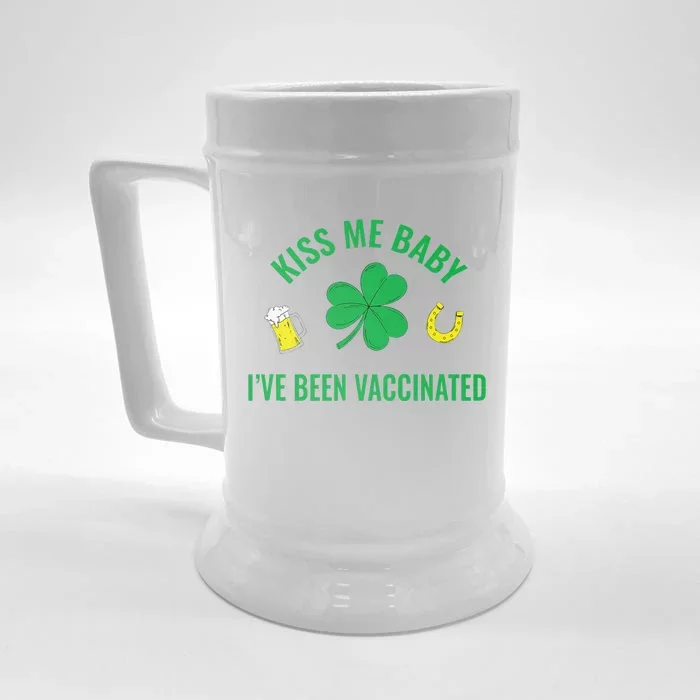 Me Baby I've Been Vaccinated Fun Beer Lucky Horseshoe Front & Back Beer Stein