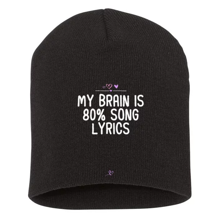 My Brain Is 80 Song Lyrics Music Saying Holiday Party Short Acrylic Beanie